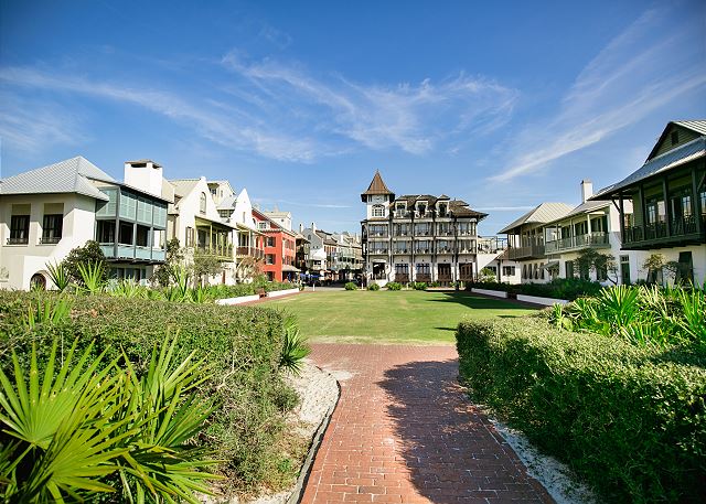 View of walking paths in downtown, one of the top things to do in Rosemary Beach