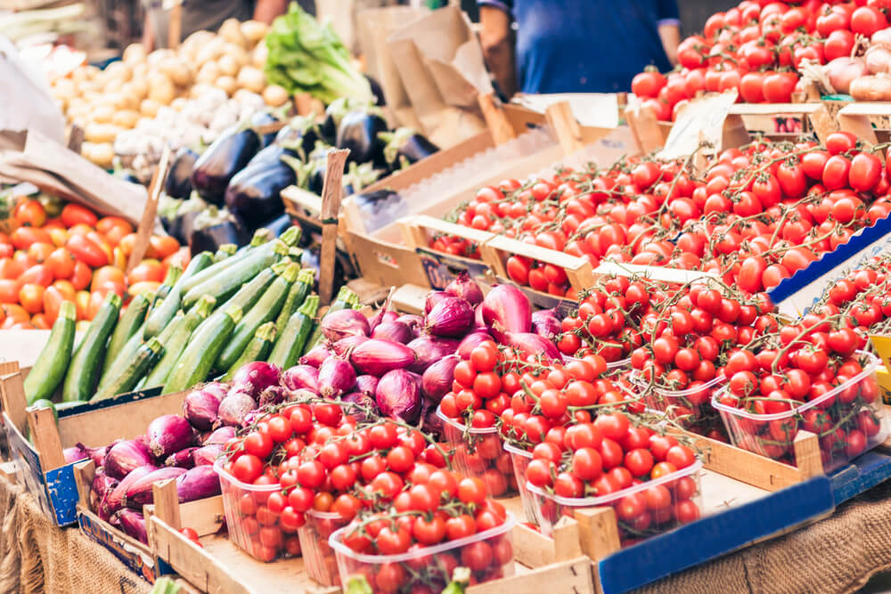 fresh vegetables at 30A farmers market